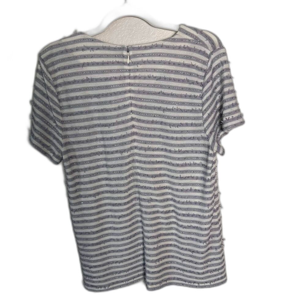 Talbots Metallic Eyelash Striped Back-Zip Classic Prep Coastal Chic (Size XL) - Picture 2 of 7
